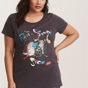 Torrid Ren & Stimpy Grey Crew Neck Tee